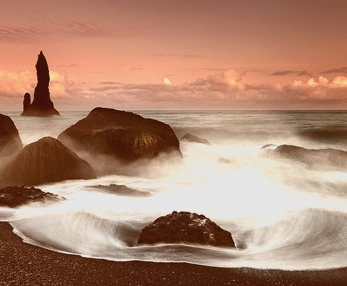 by orvaratli on Flickr.Reynidrangar beach - southern Iceland.