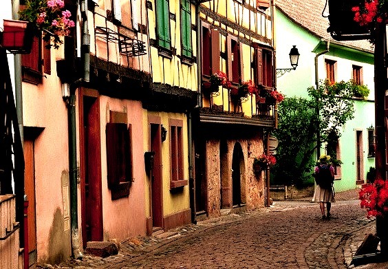 by Michele*mp on Flickr.Streets of Eguisheim - Alsace, France.