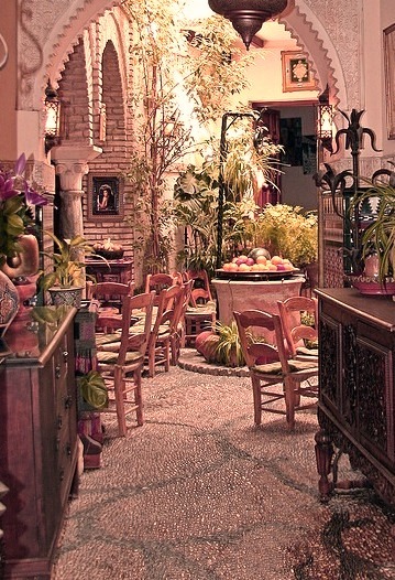 Beautiful courtyard on the streets of Cordoba, Spain