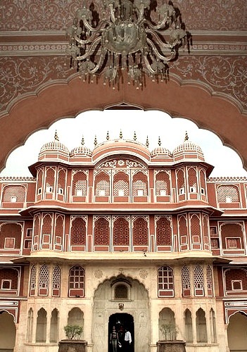 The inner courtyard of the City Palace in Jaipur, Rajasthan, India