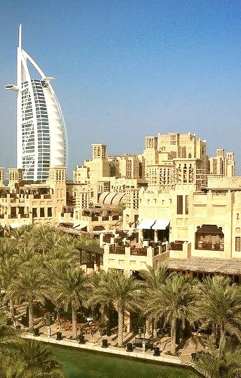 Traditional and modern architecture in Dubai, United Arab Emirates