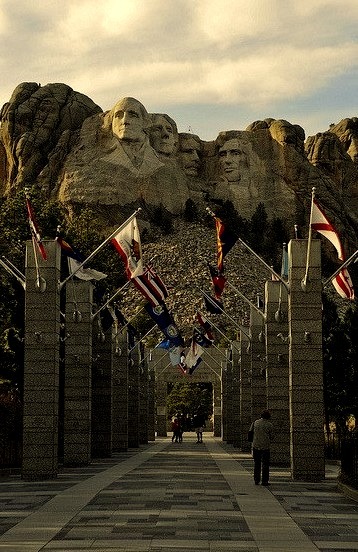 Late afternoon at Mount Rushmore National Memorial in South Dakota, USA
