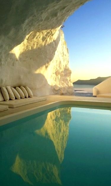 Natural Cave Pool, Santorini, Greece