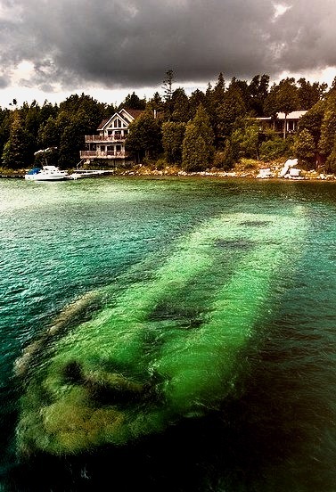 Another view of Sweepstakes Shipwreck near Tobermory, Ontario, Canada