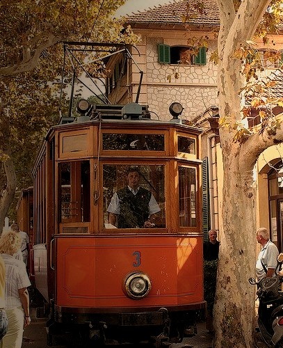 Old tram in Port Soller, Mallorca, Spain