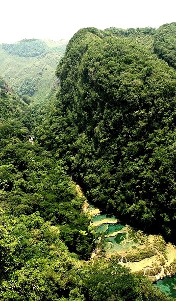 Overlooking the beautiful water pools of Semuc Champey in Guatemala