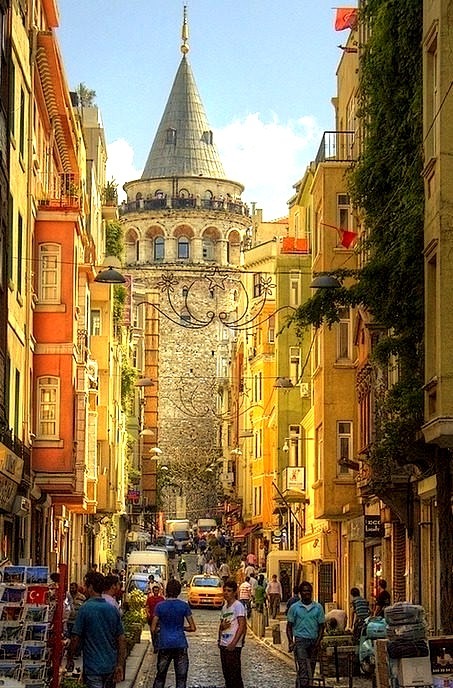 Towards the Galata Tower, Istanbul, Turkey