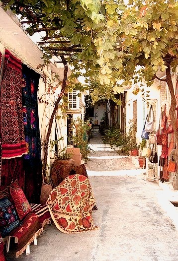 Artisans shops on the streets of Kritsa, Greece