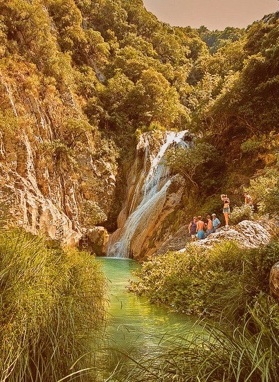 Natural swimming pools and waterfalls of Polylimnio, Greece